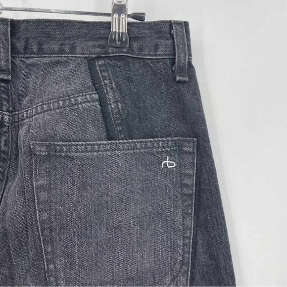 rag & bone 2 tone crop Jeans size 28 black frayed distressed - Picture 5 of 12